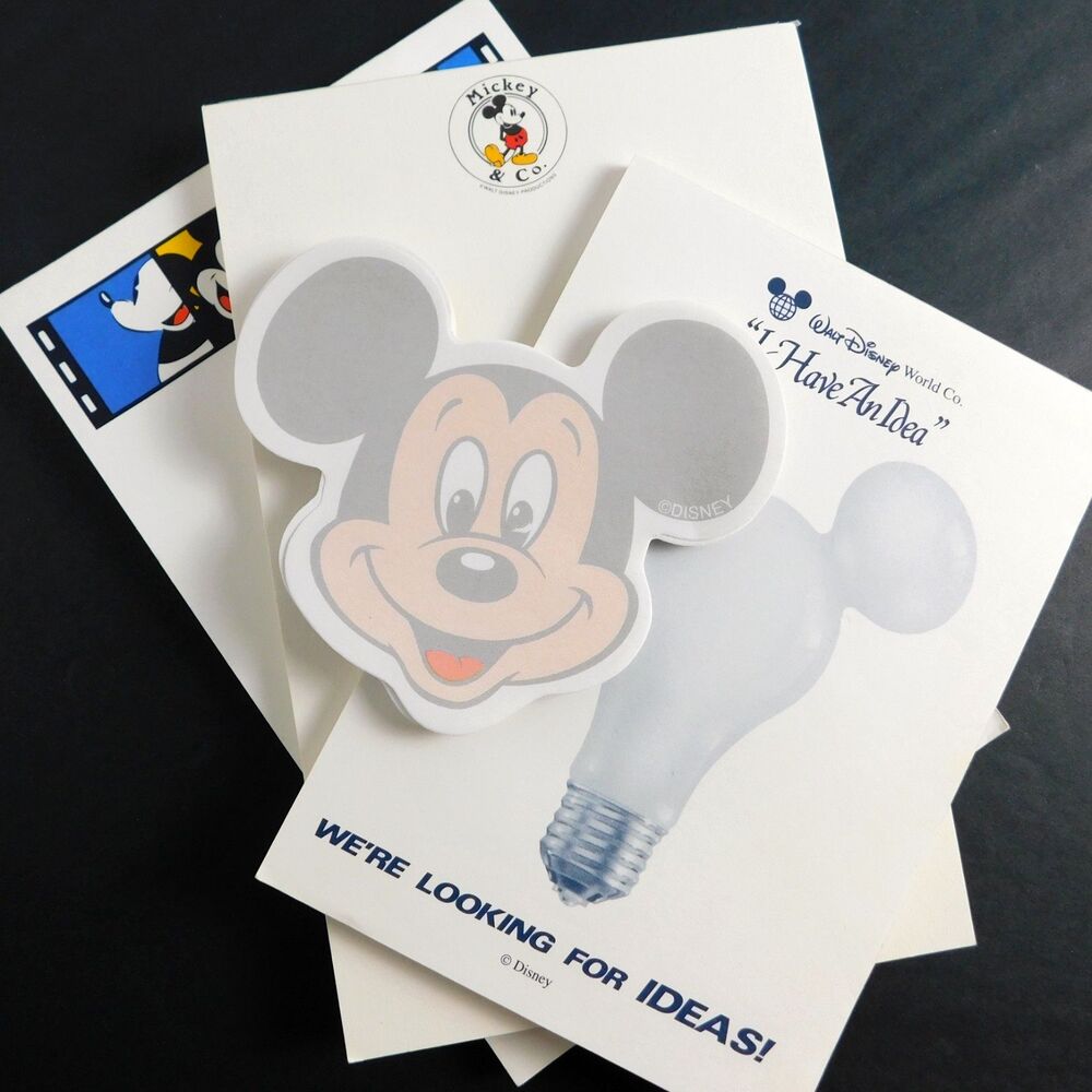 Walt Disney Mickey Mouse Notepads Lot of 4, Contempo, WD World Ears, Stationery